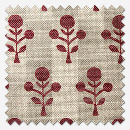 Emily Bond Hawthorn Swiss red Roman Blind