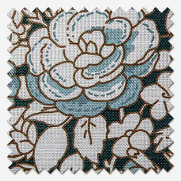 Emily Bond Somerset Rose Vintage Blue Roman Blind