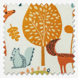 Scandi Woodland Burnt Orange Roman Blind