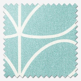 Orla Kiely Linear Stem Aqua Roman Blind