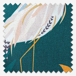 Sara Miller Heron Border Teal Roman Blind