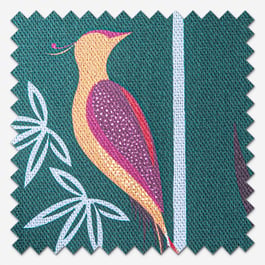 Sara Miller Linear Bamboo Dark Green Roman Blind