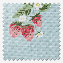 Sophie Allport Strawberries Pale Blue Roman Blind