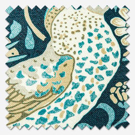William Morris At Home Strawberry Thief Velvet Indigo Roman Blind