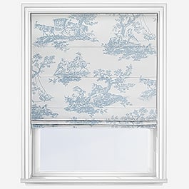 Camengo Cadence Tissu Bleu Porcelaine Roman Blind