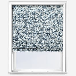 Camengo Celestine Tissu Bleu Encre Roman Blind