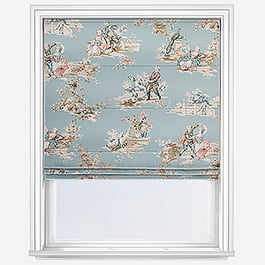 Camengo Gavotte Tissu Bleu Doux Roman Blind