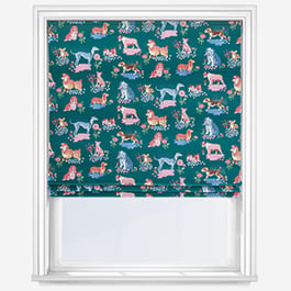 Cath Kidston Puppy Fields Teal Roman Blind