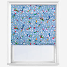 Cath Kidston Rocket Mid Blue Roman Blind