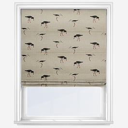 Emily Bond Oyster Catcher Charcoal Roman Blind