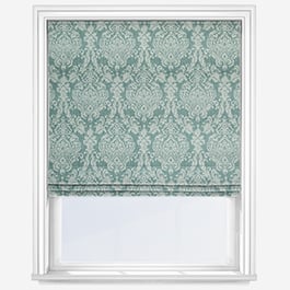 Classic Damask Teal Roman Blind