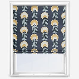 Scandi Floral Ochre Roman Blind