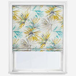 Harlequin Aucuba Teal Roman Blind