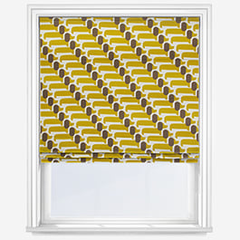 Orla Kiely Dog Show Yellow Roman Blind