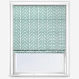Orla Kiely Linear Stem Aqua Roman Blind