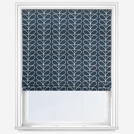 Orla Kiely Linear Stem Navy Whale Roman Blind