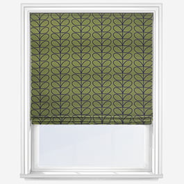 Orla Kiely Linear Stem Olive and Black Roman Blind