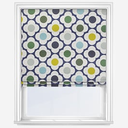 Orla Kiely Spot Flower Blue Multi Roman Blind