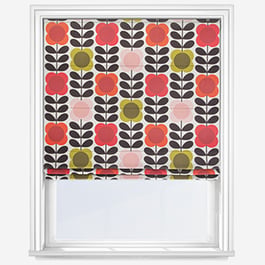 Orla Kiely Spot Flower Stem Tomato and Pink Roman Blind
