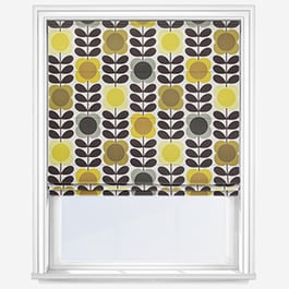 Orla Kiely Spot Flower Stem Yellow and Grey Roman Blind