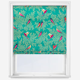 Sara Miller Birds Green Roman Blind