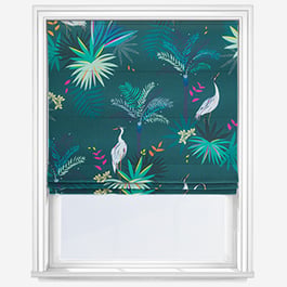 Sara Miller Heron Teal Roman Blind