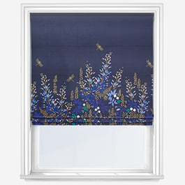 Sara Miller Wisteria Navy Roman Blind