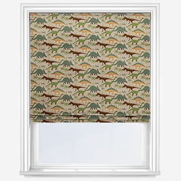 Sophie Allport Dinosaur Camouflage Khaki Roman Blind