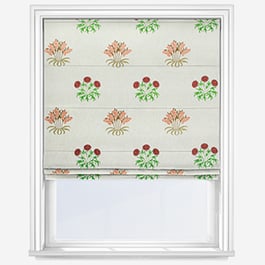 William Morris At Home Lily Flower Embroidery Madder Roman Blind