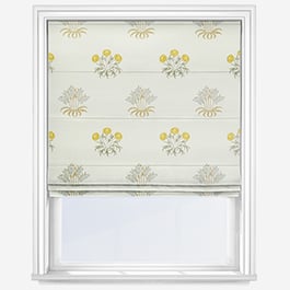William Morris At Home Lily Flower Embroidery Ochre Roman Blind
