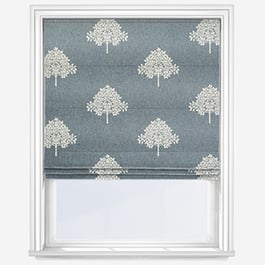 William Morris At Home Marigold Tree Embroidery Woad Roman Blind