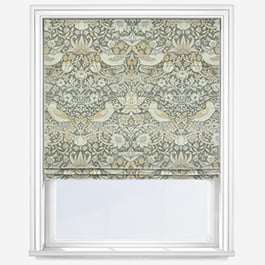 William Morris At Home Strawberry Thief Velvet Flint Roman Blind