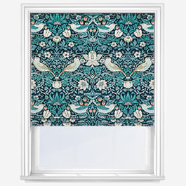 William Morris At Home Strawberry Thief Velvet Indigo Roman Blind