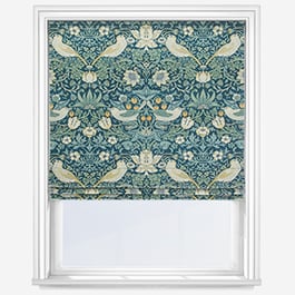 William Morris At Home Strawberry Thief Woad Roman Blind