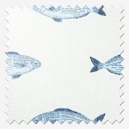 Fryetts Pesce Blue Cushion