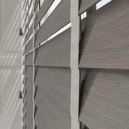 Aspect Graphite Grey with Light Grey Tapes Faux Wood Venetian Blind