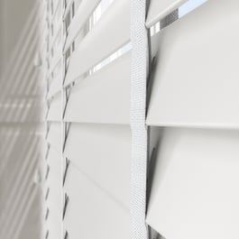 Aspect Snow White with Super White Tapes Faux Wood Venetian Blind