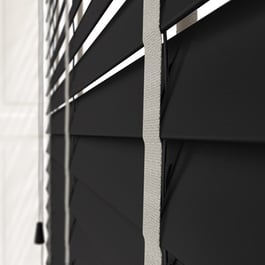 Hikari Bamboo Black Olive with Light Grey Tapes Wooden Venetian Blind