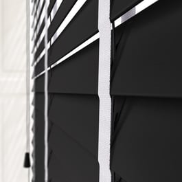 Hikari Bamboo Black Olive with Super White Tapes Wooden Venetian Blind