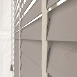 Hikari Bamboo Brushed Cloud with Alabaster Tapes Wooden Venetian Blind