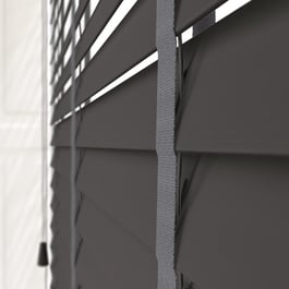 Hikari Bamboo Ember Grey with Dark Grey Tapes Wooden Venetian Blind