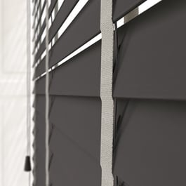 Hikari Bamboo Ember Grey with Light Grey Tapes Wooden Venetian Blind