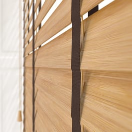 Hikari Bamboo Natural with Walnut Tapes Wooden Venetian Blind