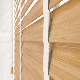 Hikari Bamboo Natural with White Tapes Wooden Venetian Blind