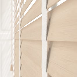 Hikari Bamboo Sandstone with White Tapes Wooden Venetian Blind