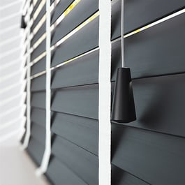 Dalby Bamboo Barsa Dark Grey with Chalk tapes Wooden Venetian Blind