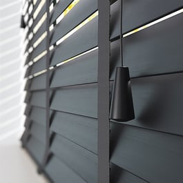 Dalby Bamboo Barsa Dark Grey with Static tapes Wooden Venetian Blind