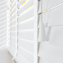 Dalby Bamboo Capella White with Chalk tapes Wooden Venetian Blind