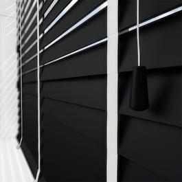 Dalby Carbon with White Tapes Wooden Venetian Blind