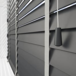Dalby Graphite Grey with Dove Tapes Wooden Venetian Blind